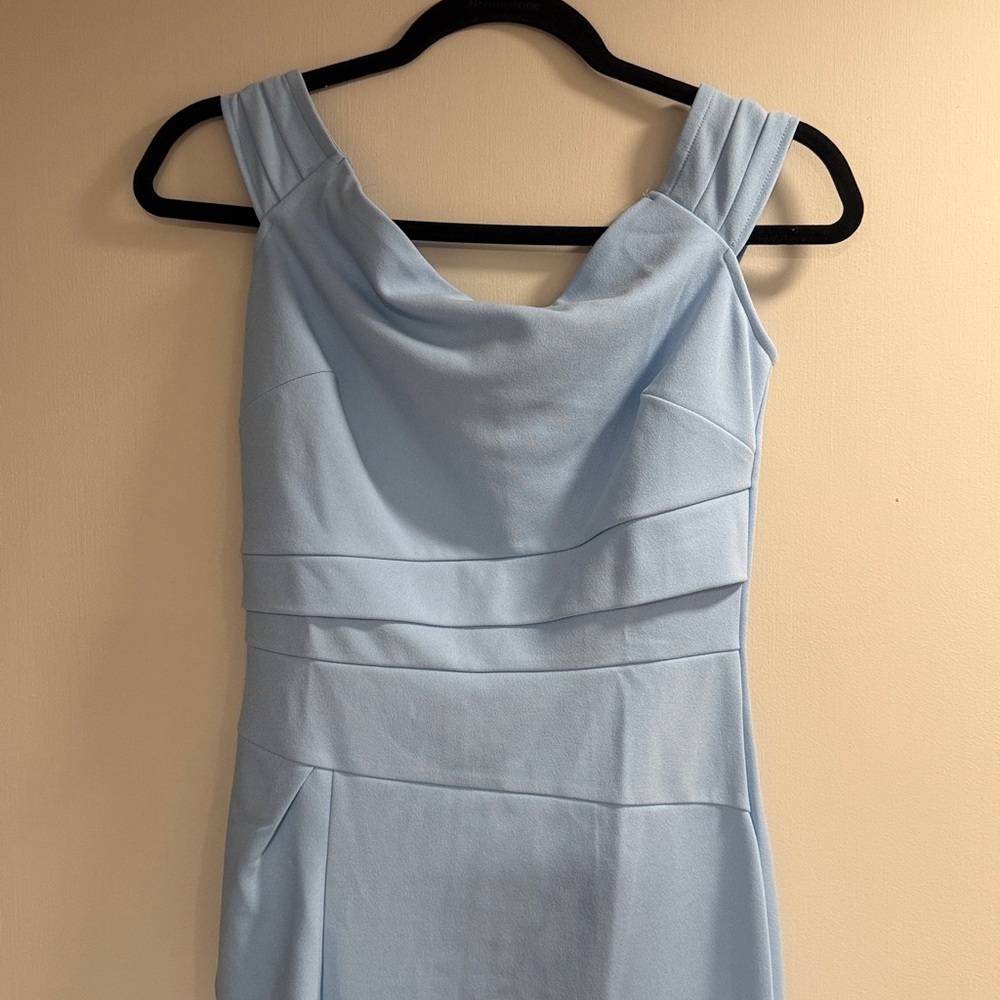 Chic Light Blue High Low Dress